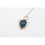 9ct gold opal pendant necklace (1.3g)