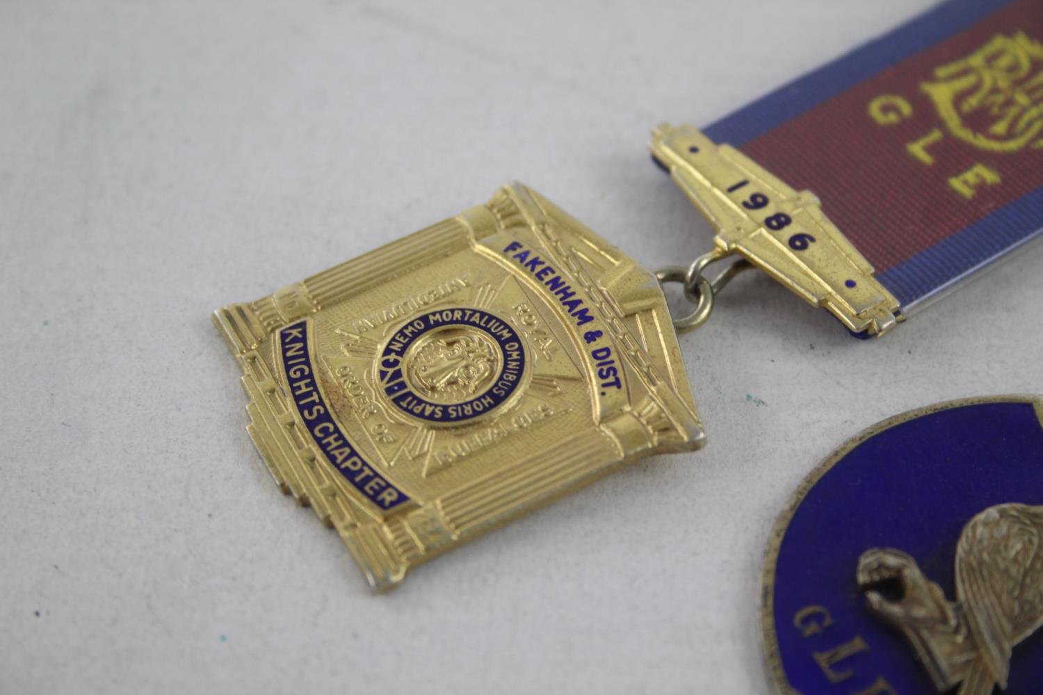3 x Vintage Hallmarked .925 STERLING SILVER Masonic & RAOB Jewels / Medals 108g Inc President, - Bild 2 aus 8