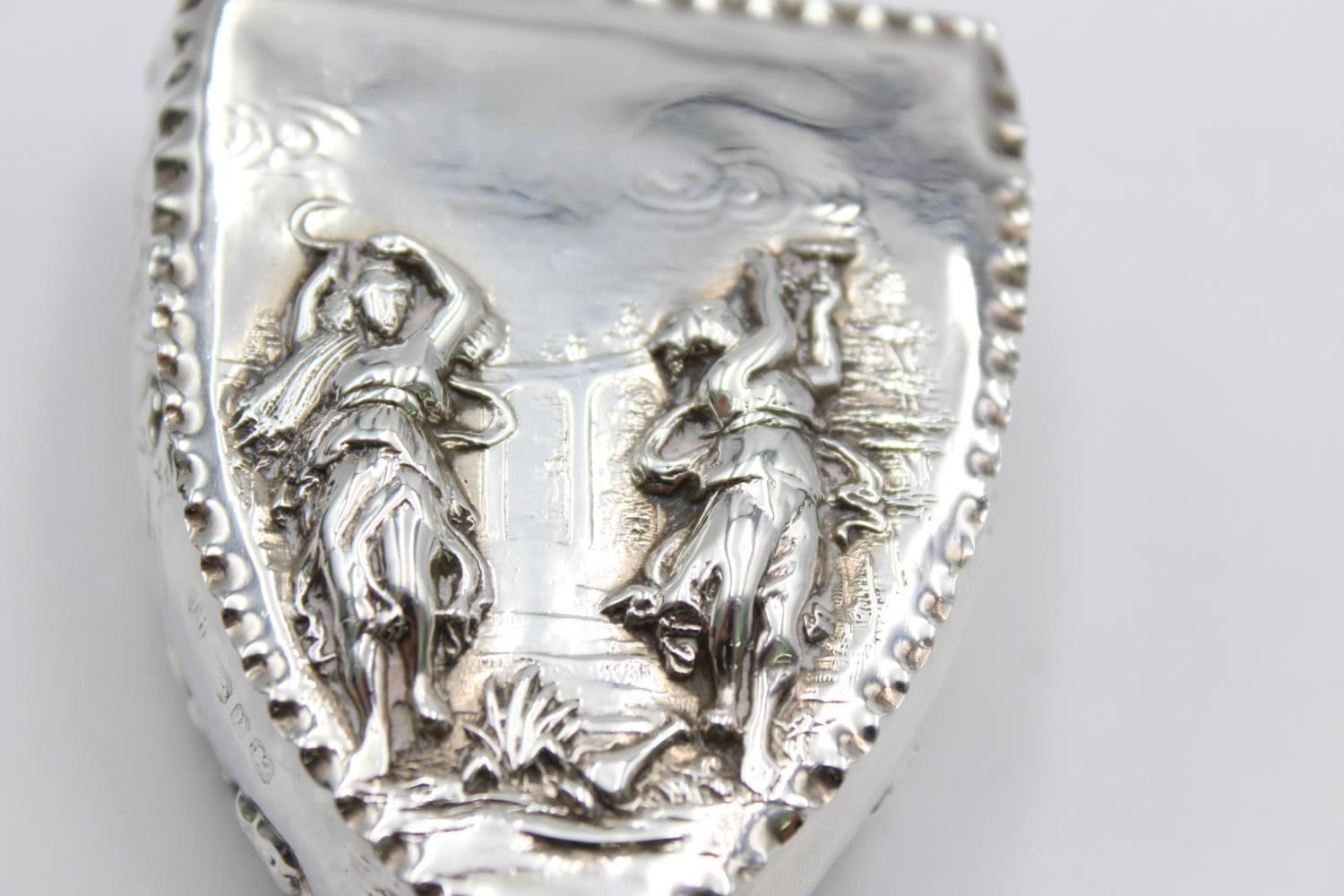 Antique Victorian Hallmarked 1898 Birmingham STERLING SILVER Snuff Box (60g) Maker - Thomas Hayes - Bild 2 aus 4