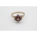 9ct gold ruby & diamond dress ring (1.9g) Size O