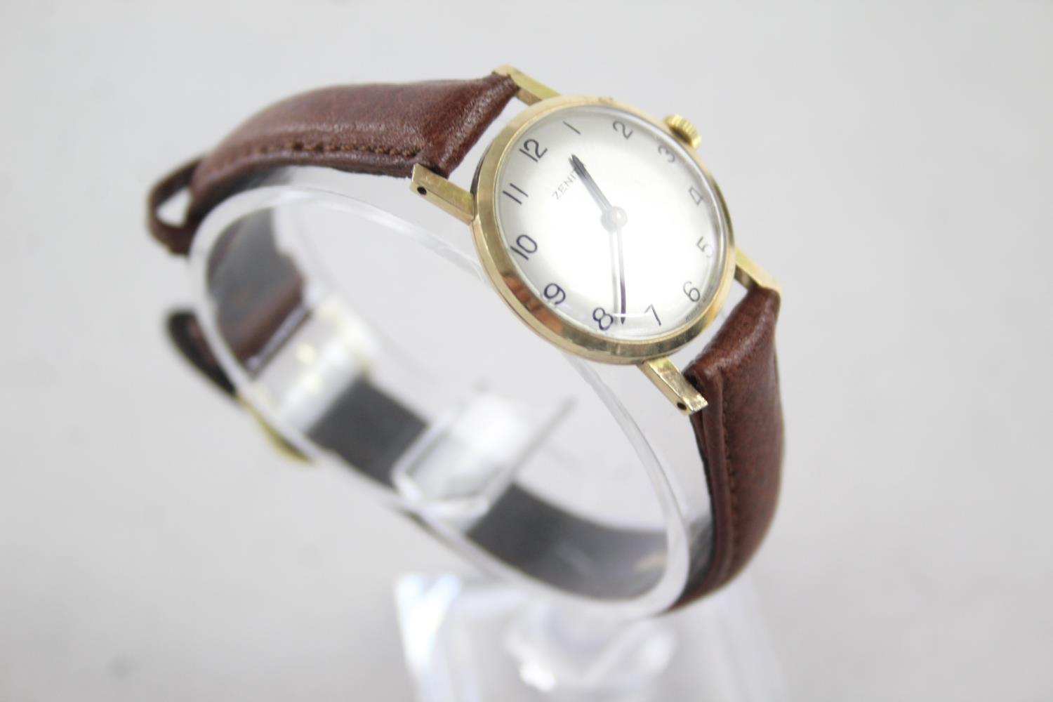 Vintage Ladies ZENITH 9ct GOLD WRISTWATCH HEAD Hand-Wind WORKING Vintage Ladies ZENITH 9ct GOLD - Bild 5 aus 5