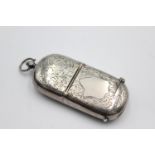 Antique Edwardian 1910 Birmingham STERLING SILVER Vesta / Sovereign Case (45g) Maker - Williams (