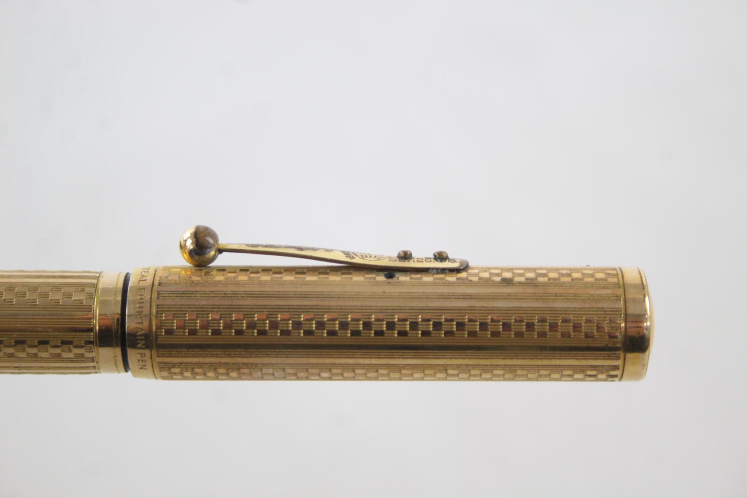 Vintage WATERMAN Ideal Rolled Gold FOUNTAIN PEN w/ 14ct Gold Nib WRITING Boxed Vintage WATERMAN - Image 11 of 12