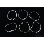 6 X Sterling Silver Pandora Bracelets (94g)