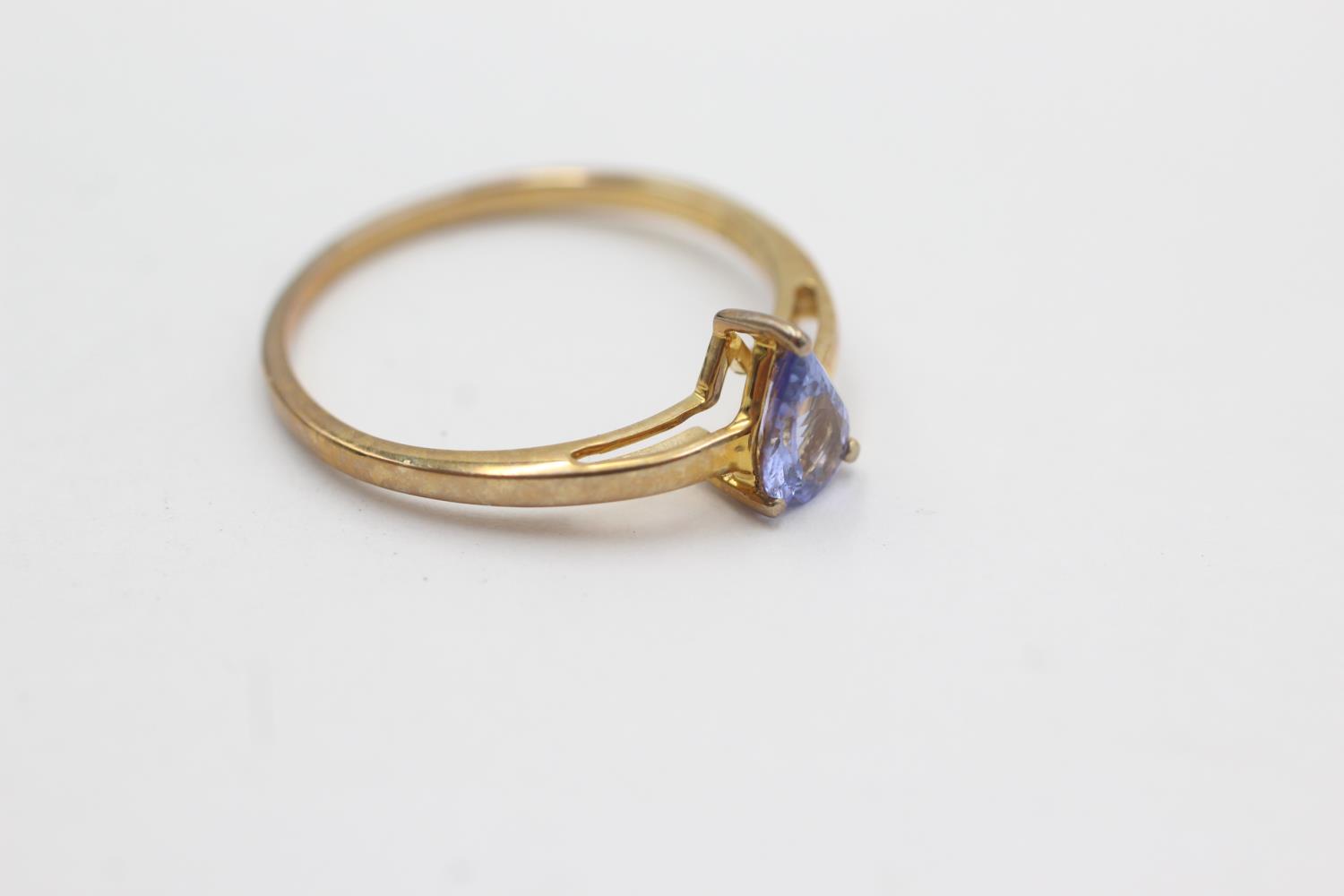 9ct gold tanzanite solitaire ring (1.7g) Size S - Bild 2 aus 4