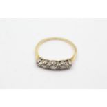 18ct gold & platinum five stone diamond ring (2.4g) Size P