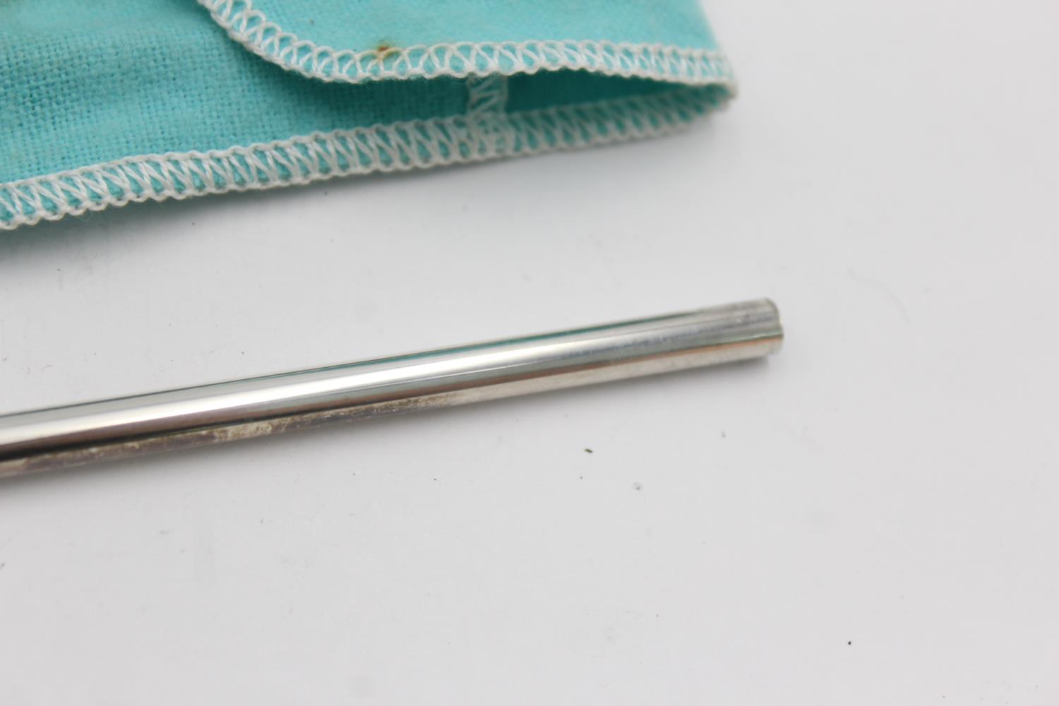 TIFFANY & CO. Stamped .925 STELRING SILVER Plain Drinking Straw (9g) Length - 19.2cm In previously - Bild 4 aus 4