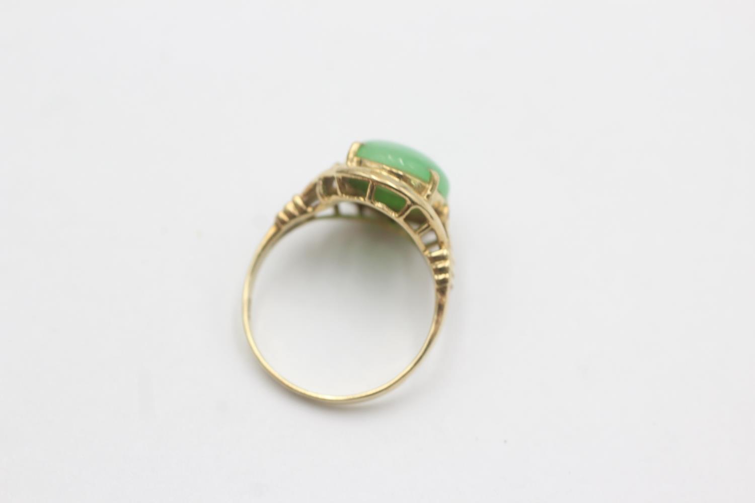 14ct gold jade ring (3.3g) Size L - Bild 4 aus 4