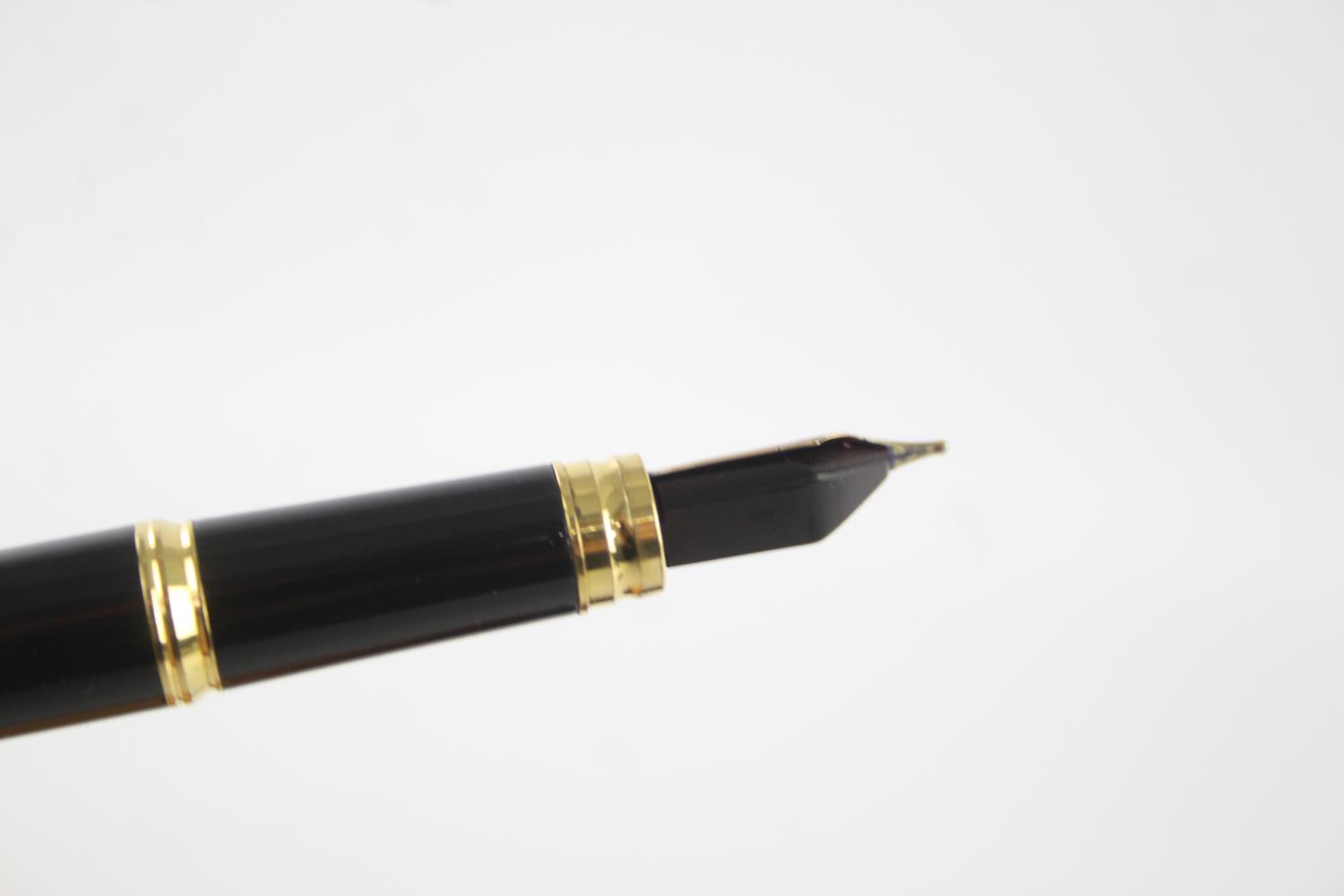 WATERMAN Ideal Black Lacquer FOUNTAIN PEN w/ 18ct Gold Nib WRITING Boxed WATERMAN Ideal Black - Image 4 of 8
