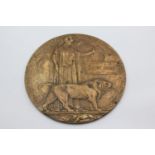 WW1 Death Plaque Named Sidney Dring (328g) Diameter - 12.5cm In antique condition Signs of age &