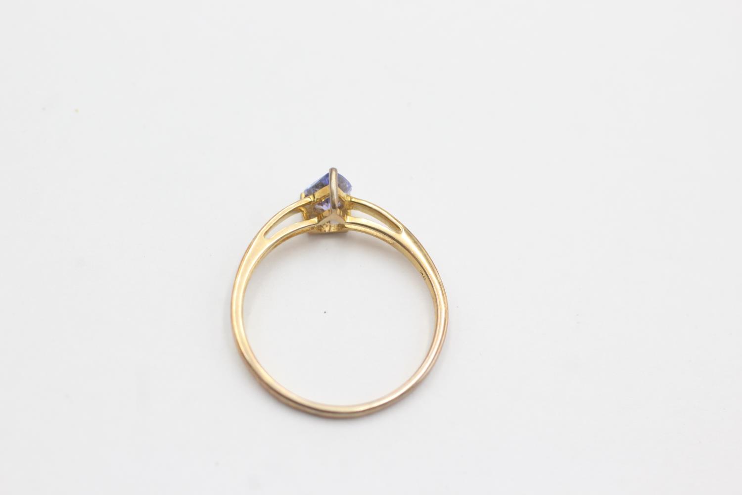 9ct gold tanzanite solitaire ring (1.7g) Size S - Bild 4 aus 4