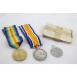 Boxed WW1 Navy Medals w/ I.D Tag To 859 L.J Sutherland SMN R.N.R In vintage condition Signs of use &
