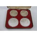 1976 Montreal Olympic .925 STERLING SILVER Coin Set w/ Fitted Case (165g) Signs of wear and use in