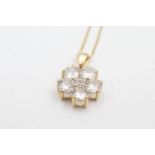 9ct gold zircon pendant necklace (2.8g)