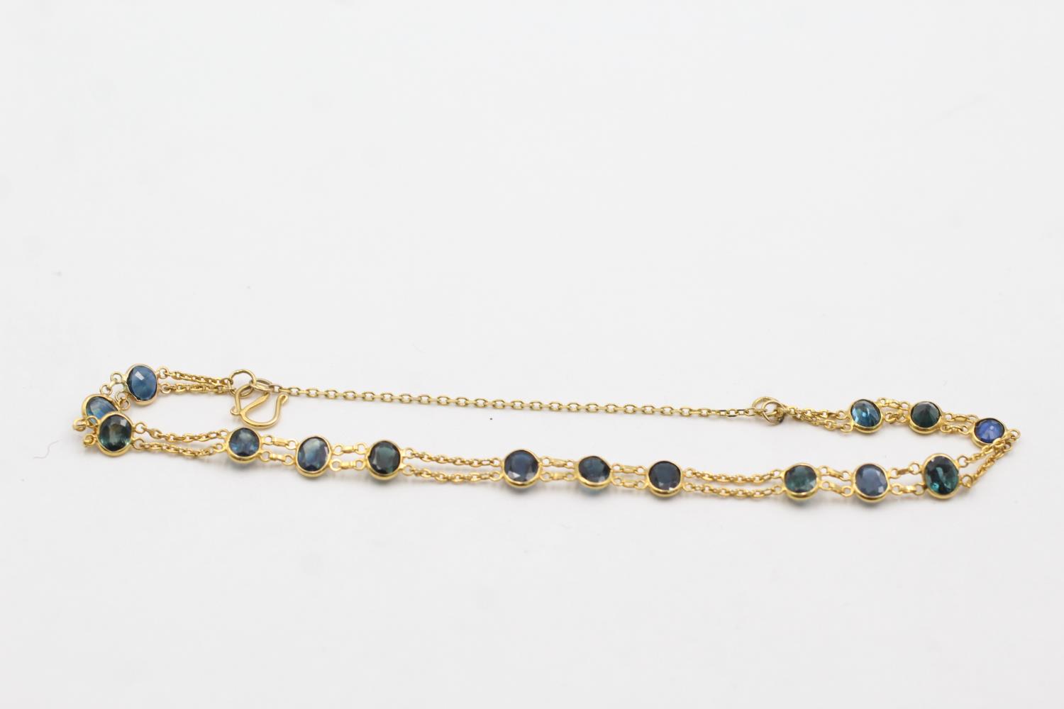 14ct gold sapphire detail bracelet (2.6g)