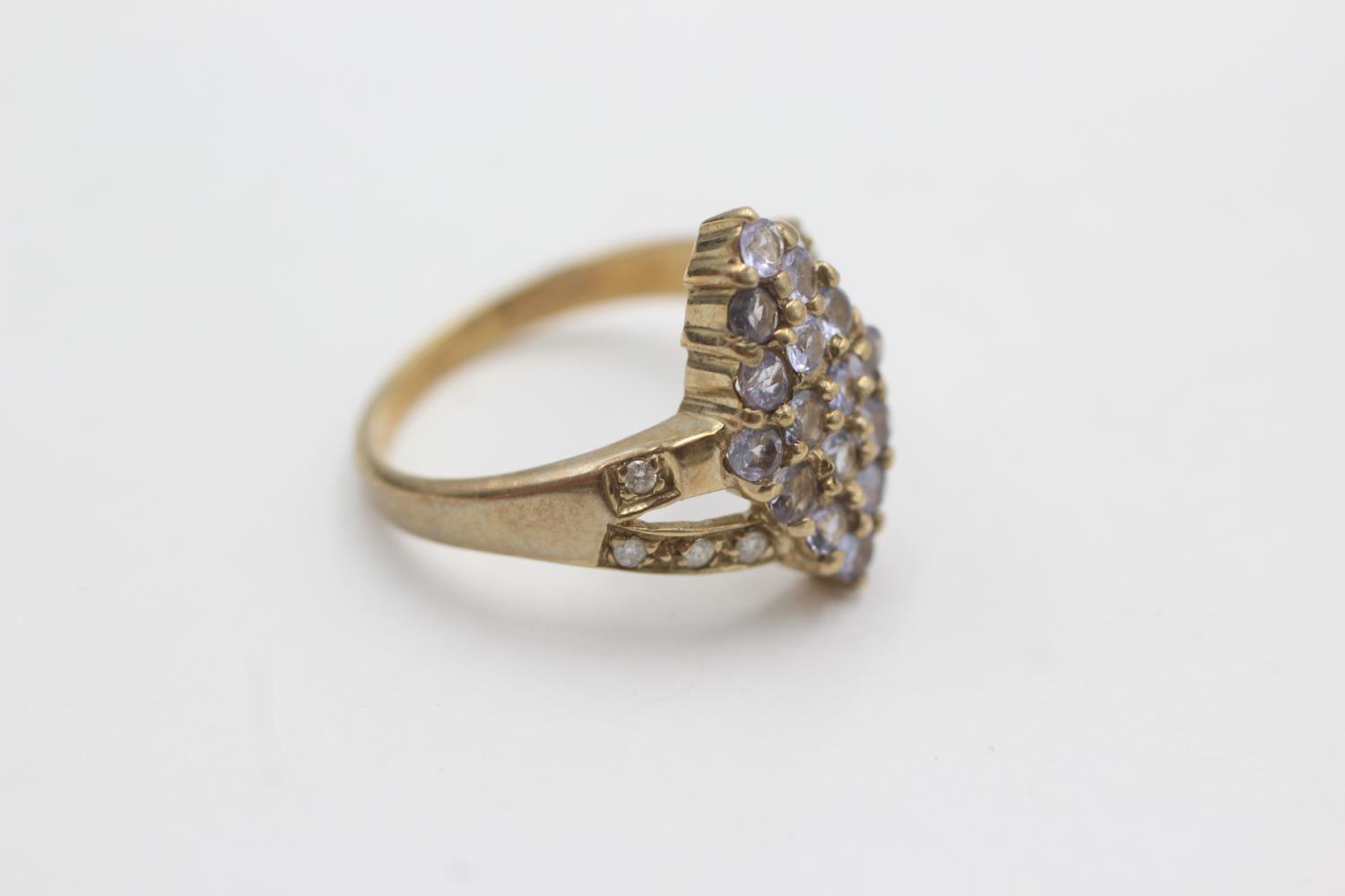 9ct gold diamond & topaz dress ring (3g) Size O - Bild 2 aus 4