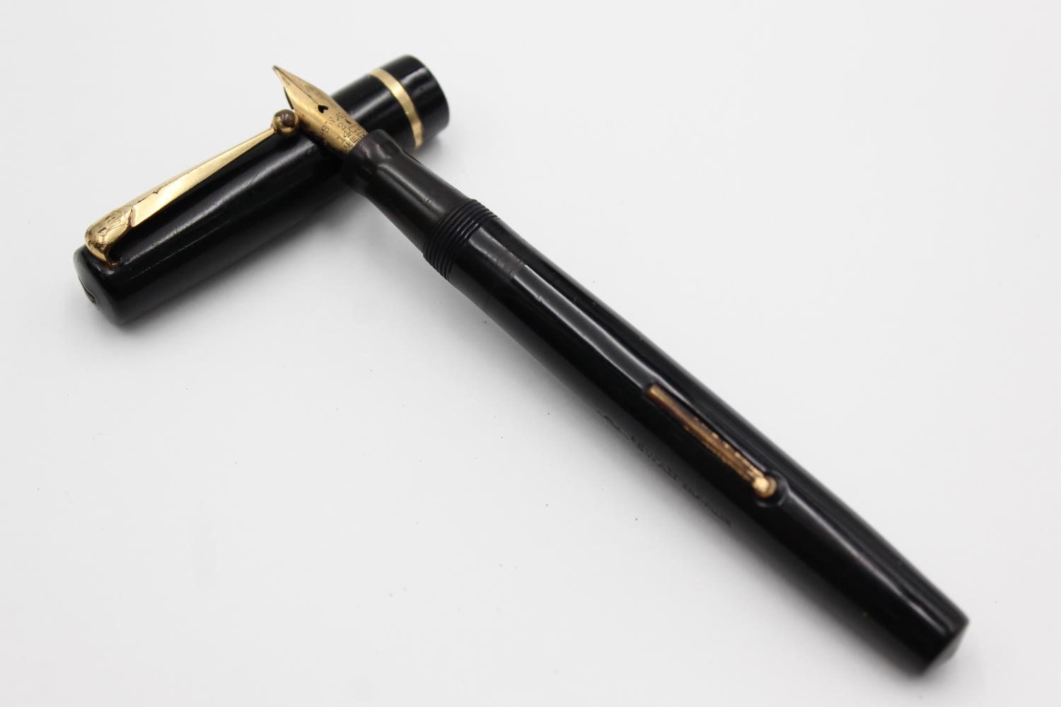 Vintage MABIE TODD Swan Self Filler Black FOUNTAIN PEN w/ 14ct Gold Nib WRITING Vintage MABIE TODD