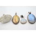 4 X Sterling Silver Gemstone Jewellery Including Moonstone (95g)