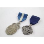 2 x Vintage Hallmarked .925 STERLING SILVER Masonic Jewels / Medals (75g) Inc Hospital Jewel,