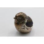 Antique Hallmarked 1913 Chester STERLING SILVER Novelty Bird Pin Cushion (48g) Maker - Sampson