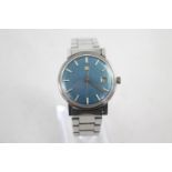 Vintage Gents TISSOT C.1980's Metallic Blue Dial WRISTWATCH Automatic WORKING Vintage Gents TISSOT