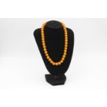 True Vintage Butterscotch Amber Beaded Necklace (26g)