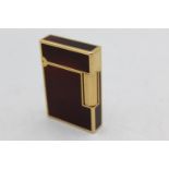 Vintage S.T DUPONT Gold Plated & Brown Lacquer Long Line Cigarette LIGHTER 9SE09O UNTESTED In