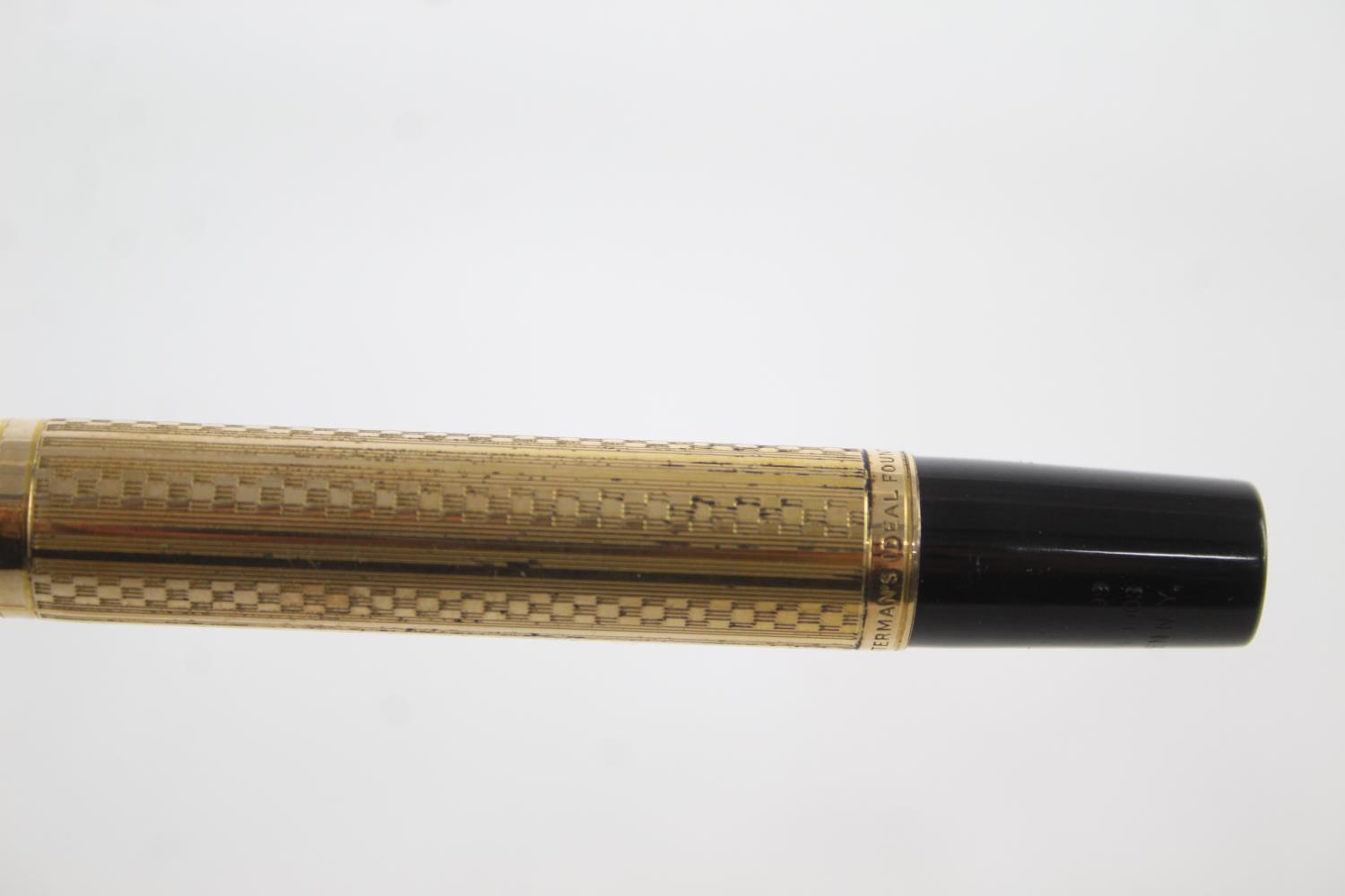 Vintage WATERMAN Ideal Rolled Gold FOUNTAIN PEN w/ 14ct Gold Nib WRITING Boxed Vintage WATERMAN - Image 7 of 12