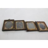 4 x Antique 19th Century Victorian AMBROTYPES / DAGUERREOTYOES Framed Portraits In antique condition