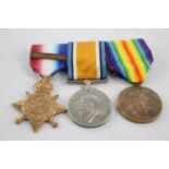 WW1 1914 Star Bar Trio To 313 PTE J.A Knell - I.Dragoons In vintage condition Signs of use & age