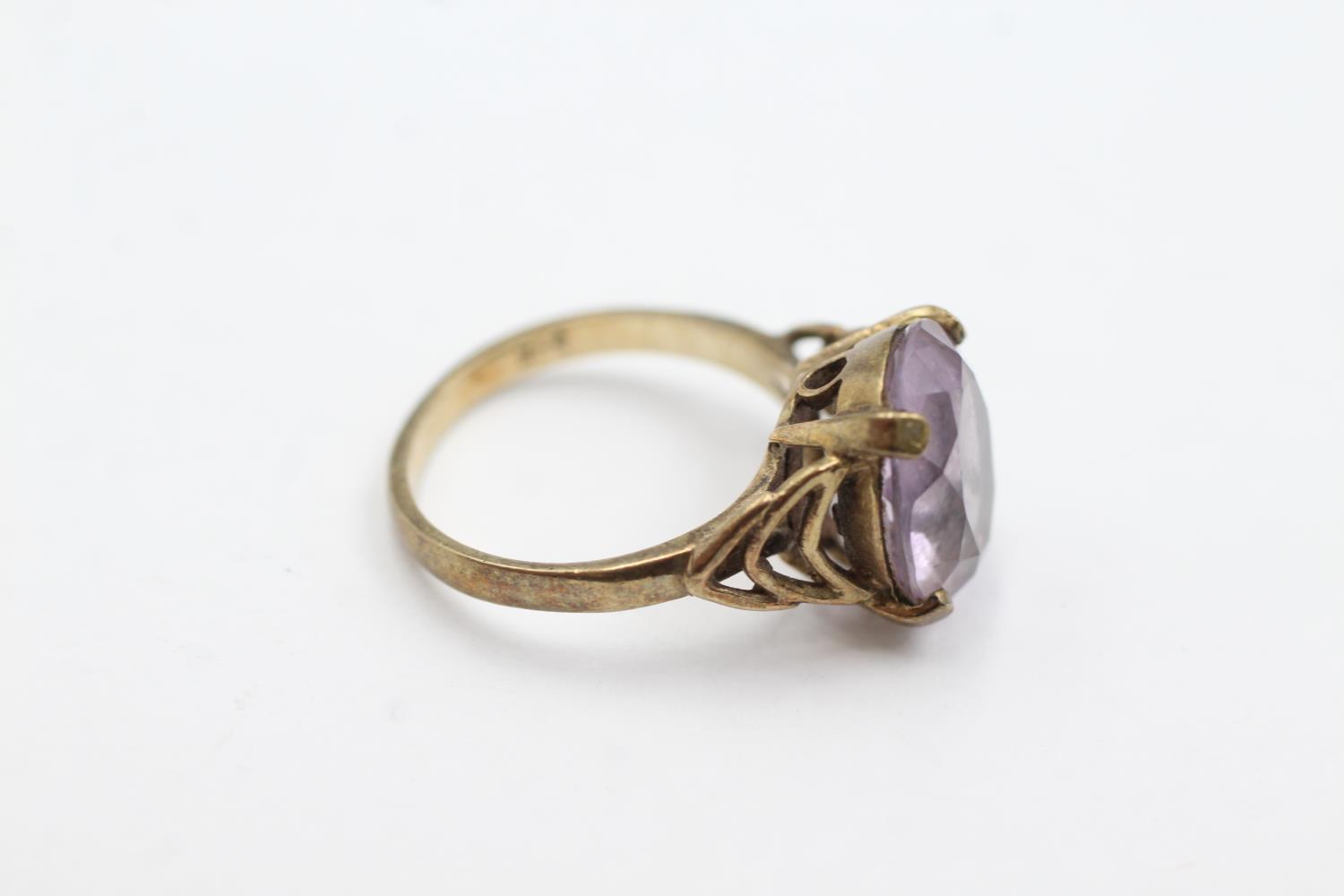 9ct gold vintage amethyst cocktail ring (3.3g) Size K - Bild 4 aus 4