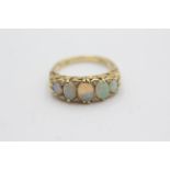 18ct gold opal & diamond gypsy ring (5.4g) Size M