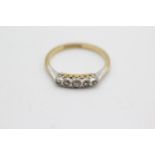 18ct gold & platinum diamond fronted ring (2.4g) Size O