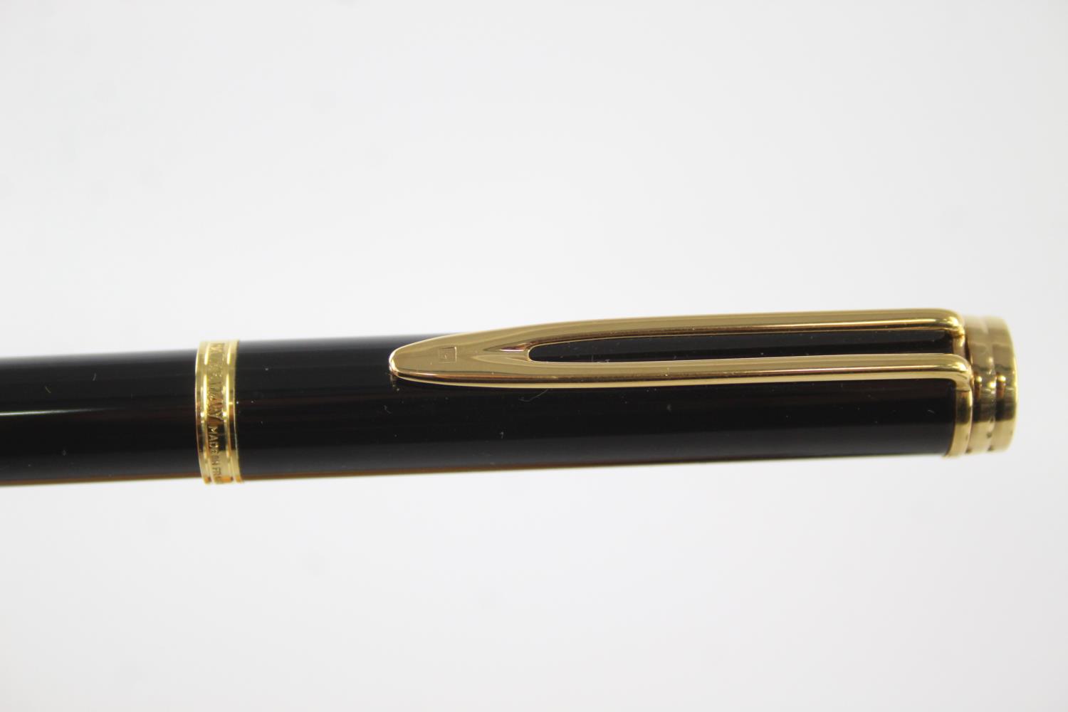 WATERMAN Ideal Black Lacquer FOUNTAIN PEN w/ 18ct Gold Nib WRITING Boxed WATERMAN Ideal Black - Image 7 of 8