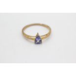 9ct gold tanzanite solitaire ring (1.7g) Size S
