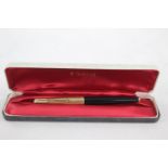 Vintage PARKER 65 Black FOUNTAIN PEN w/ Rolled Gold Cap WRITING Boxed Vintage PARKER 65 Black