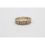 9ct gold diamond fronted band ring (3.4g) Size N