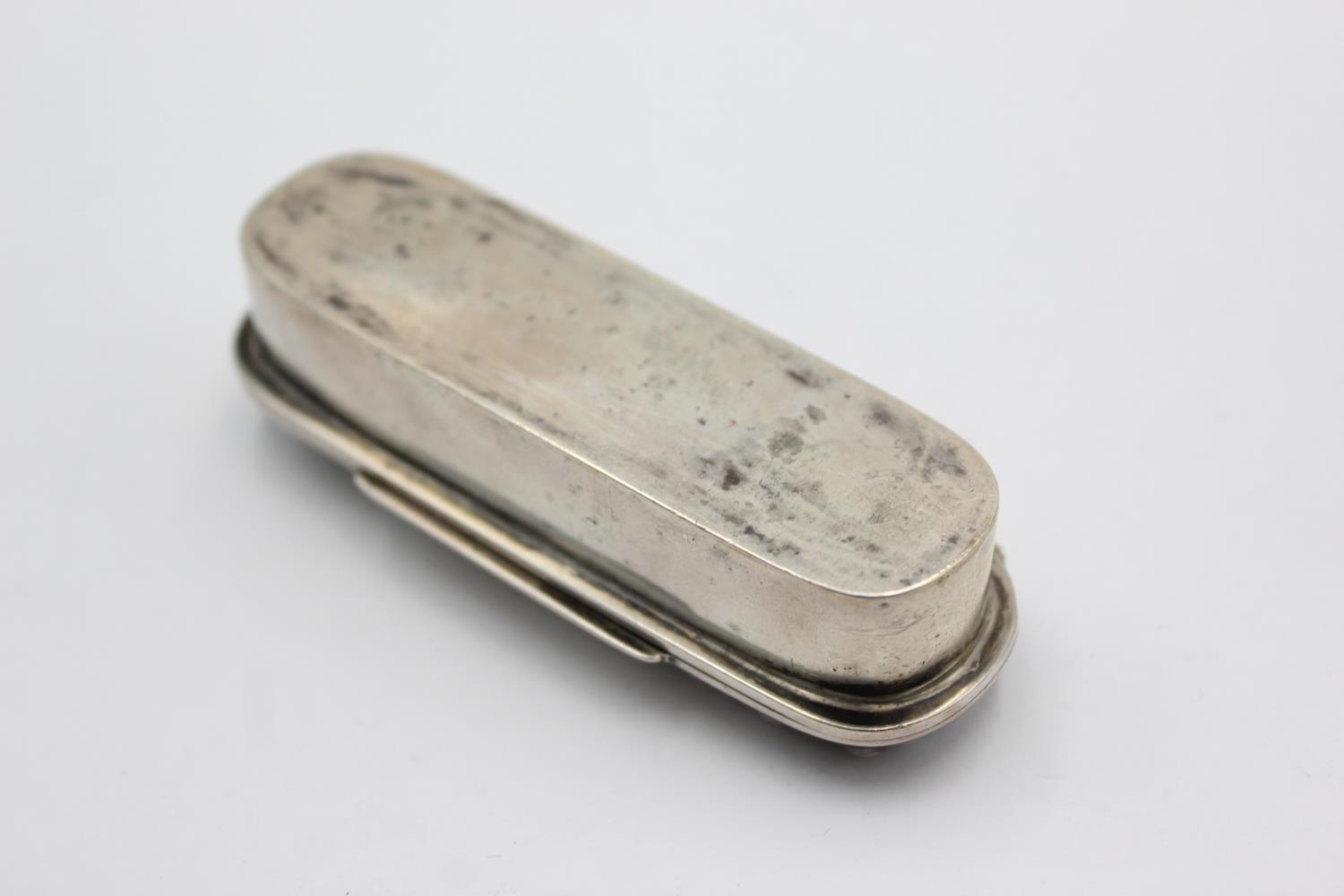 Antique Hallmarked 1906 Birmingham STERLING SILVER Pill / Trinket Box (39g) Maker - Arthur & John - Bild 5 aus 5