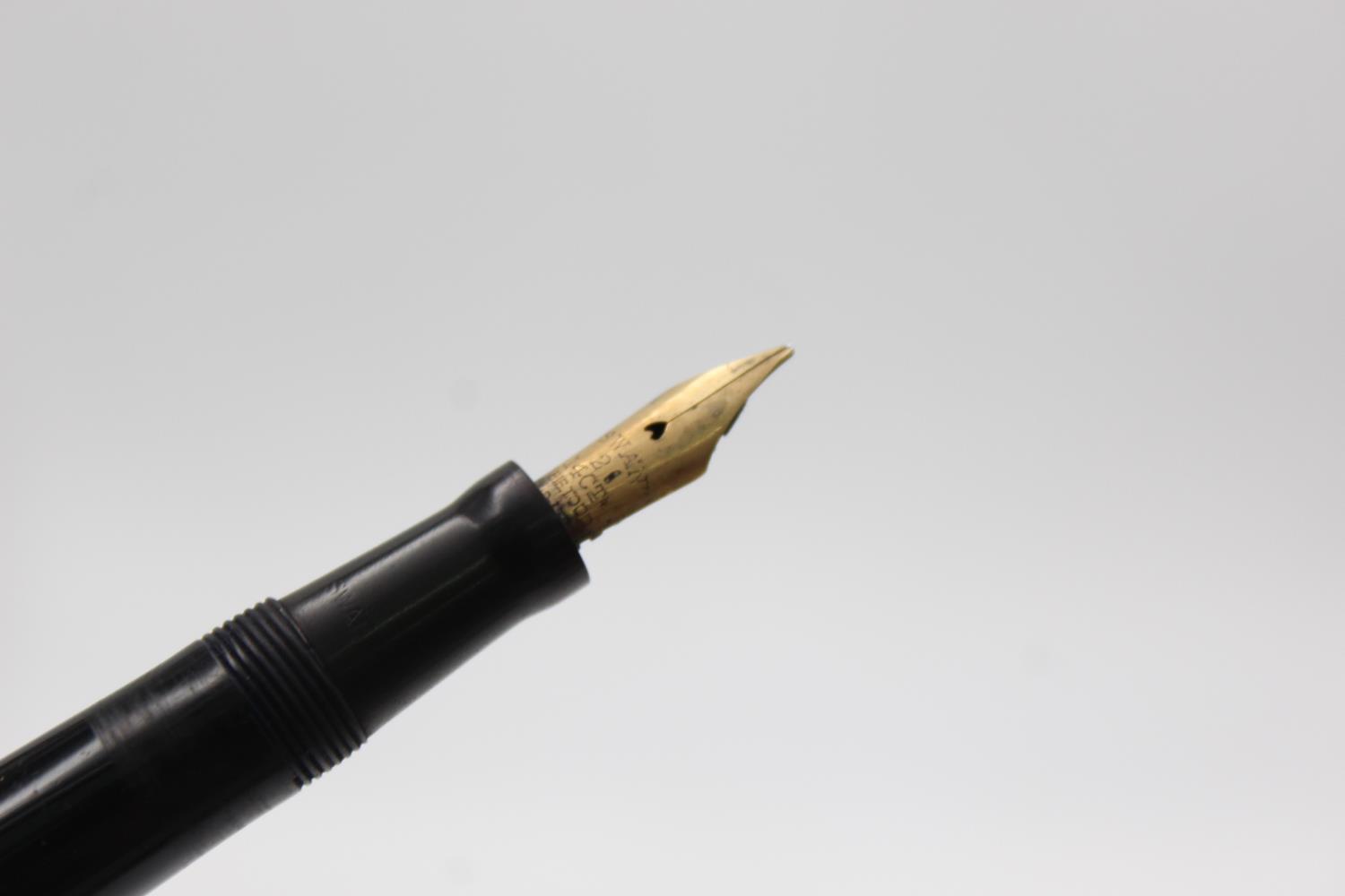 Vintage MABIE TODD Swan Self Filler Black FOUNTAIN PEN w/ 14ct Gold Nib WRITING Vintage MABIE TODD - Image 5 of 5