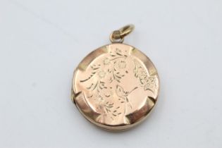 9ct gold front & back Victorian aesthetic locket (3.2g)