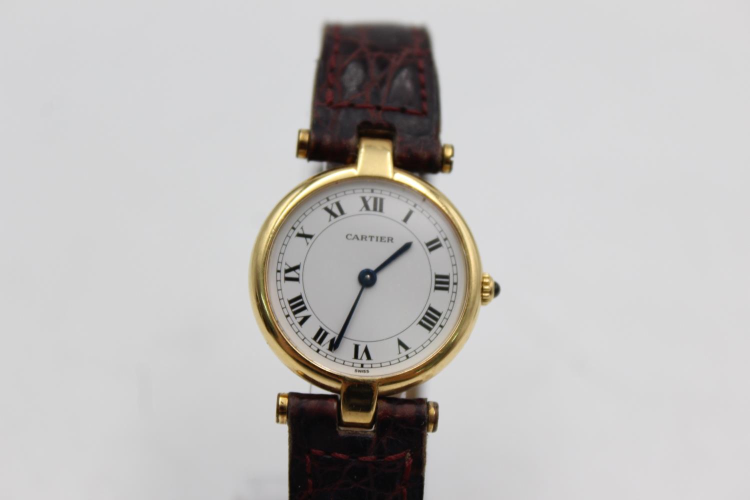 Ladies CARTIER 18ct GOLD WRISTWATCH HEAD Quartz On Original Strap CARTIER 18ct GOLD WRISTWATCH - Bild 2 aus 4