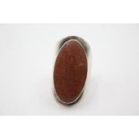 Sterling Silver David Scott Walker Goldstone Statement Ring (12g)