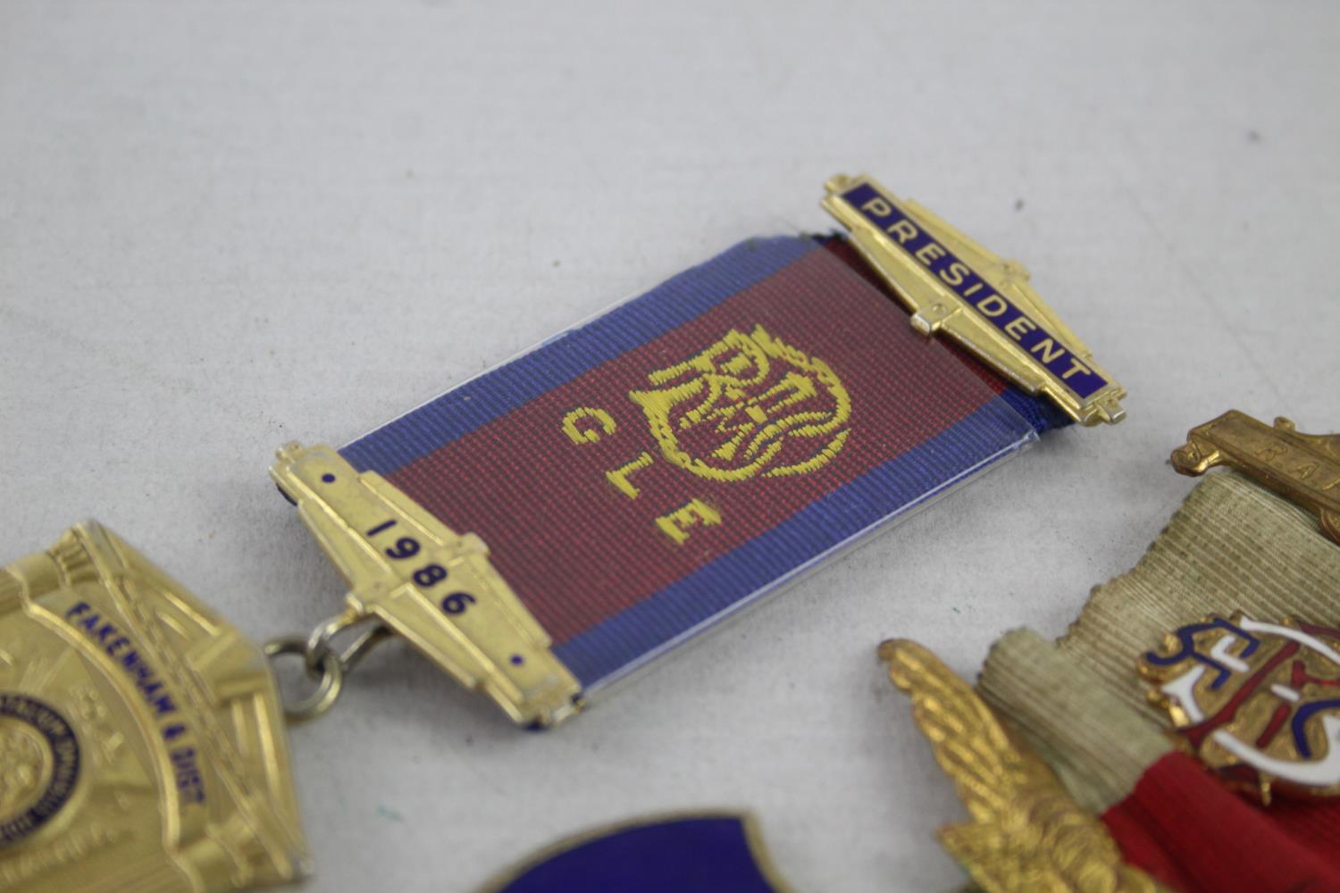 3 x Vintage Hallmarked .925 STERLING SILVER Masonic & RAOB Jewels / Medals 108g Inc President, - Bild 3 aus 8