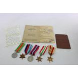 WW2 Army Paperwork & Medals Inc A.B64, Part of Service, Release Book Named Etc Inc Release Book To