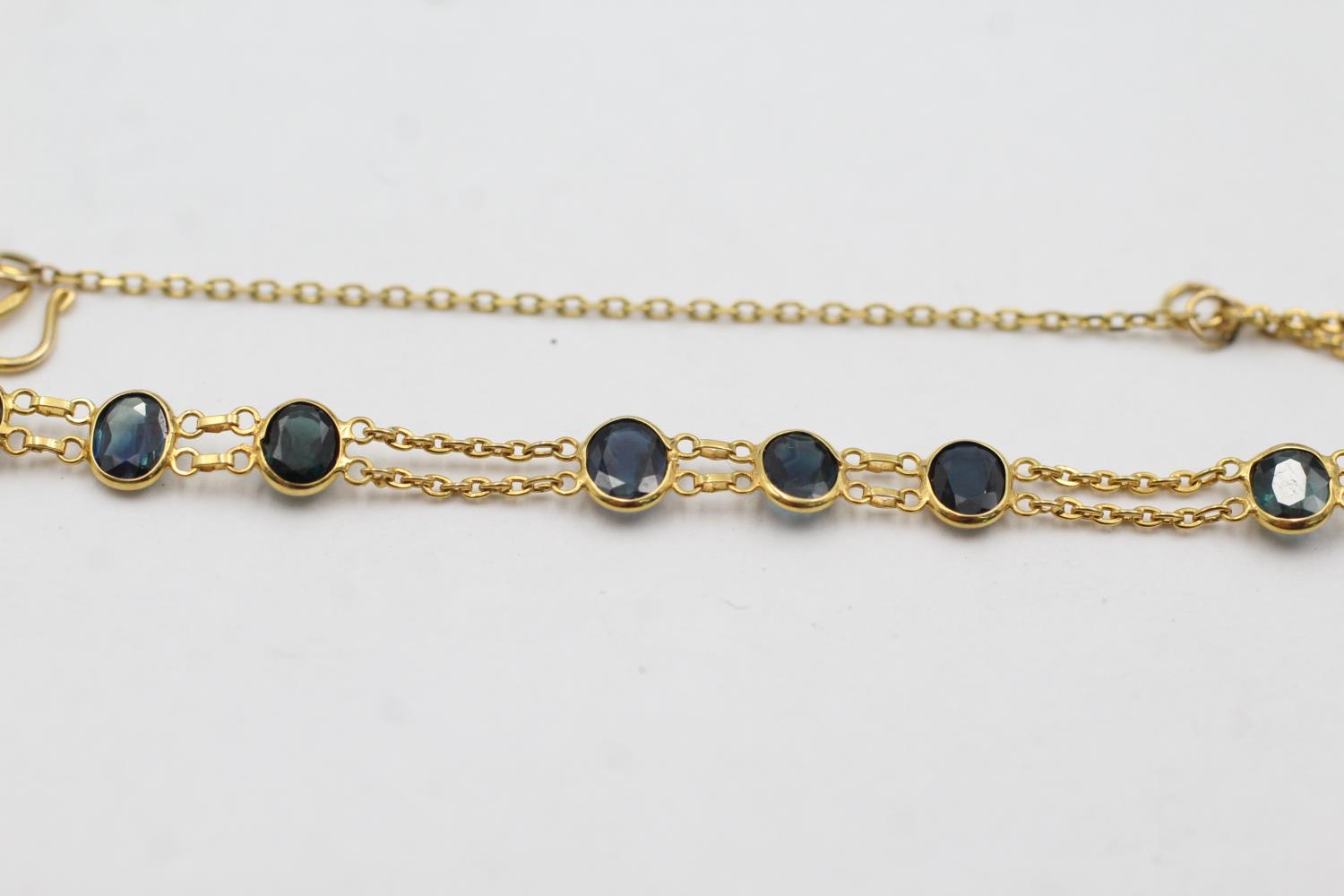 14ct gold sapphire detail bracelet (2.6g) - Bild 3 aus 4