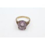 9ct gold vintage amethyst cocktail ring (3.3g) Size K