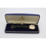 Vintage Gents GARRARD 9ct GOLD WRISTWATCH HEAD Hand-Wind WORKING Boxed Vintage Gents GARRARD 9ct