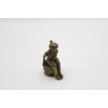 Antique / Vintage Base-Metal Novelty Lady on Toilet Cigar / Cigarette Cutter Height - 3.2cm In