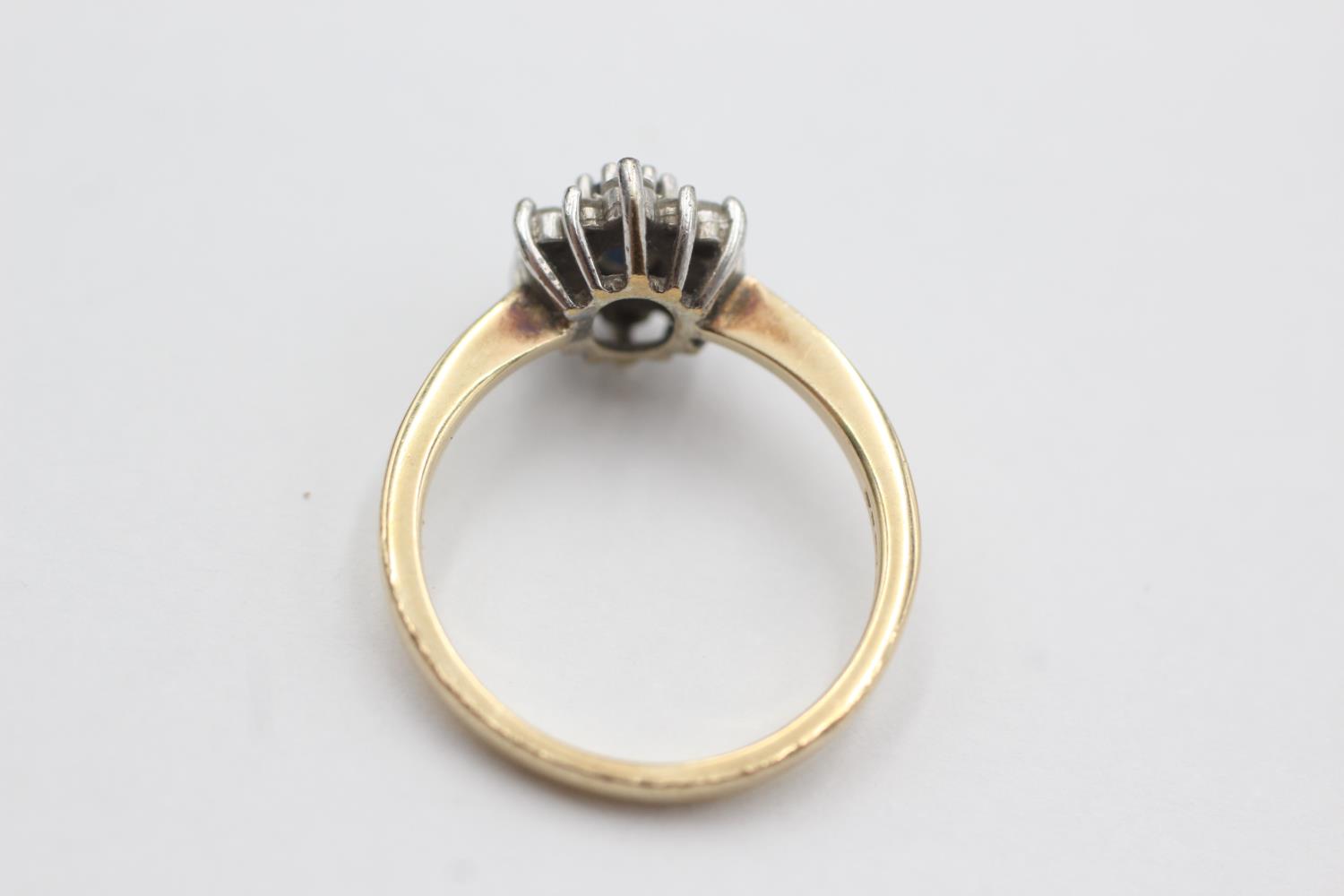 9ct gold diamond & sapphire ring (2.1g) Size J - Bild 4 aus 4