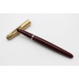 Vintage PARKER 51 Burgundy FOUNTAIN PEN w/ Rolled Gold Cap WRITING Vintage PARKER 51 Burgundy